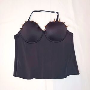 Spiked Black Bustier- 34C.